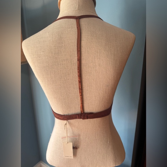 Chan Luu Copper Viscose Jersey Bralette - Picture 2 of 4